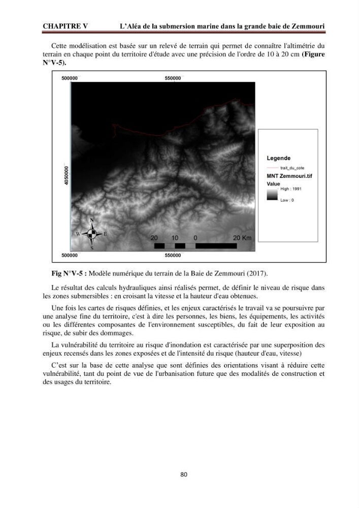Modélisation de la dynamique et la cinématique à multi échelles du trait de côte et évaluation des zones à risques du littoral centre Algérien : Baie de Zemmouri