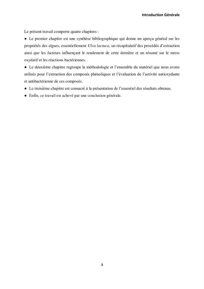 Extraction des molécules d’intérêt médical à partir d’une algue marine