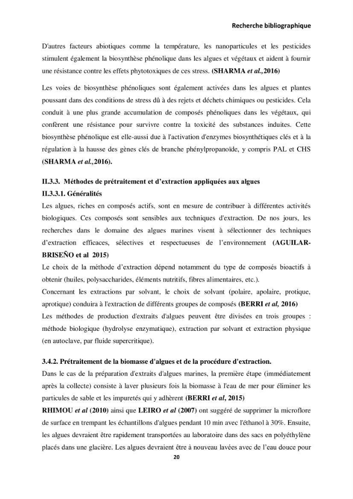 Extraction des molécules d’intérêt médical à partir d’une algue marine