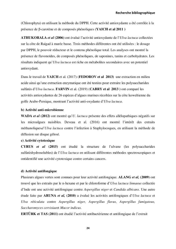 Extraction des molécules d’intérêt médical à partir d’une algue marine