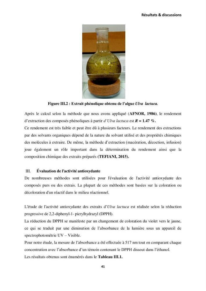 Extraction des molécules d’intérêt médical à partir d’une algue marine