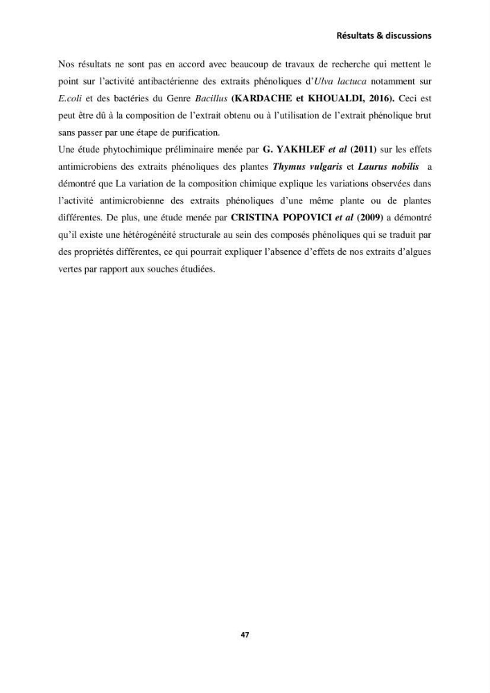 Extraction des molécules d’intérêt médical à partir d’une algue marine