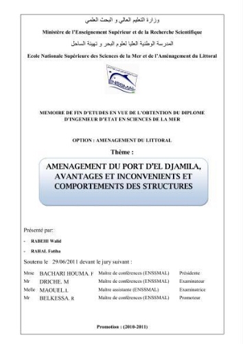 Aménagement du port d'el djamila, avantages et inconvenients et comportements des structures: Aménagement du port d'el djamila, avantages et inconvenients et comportements des structures: