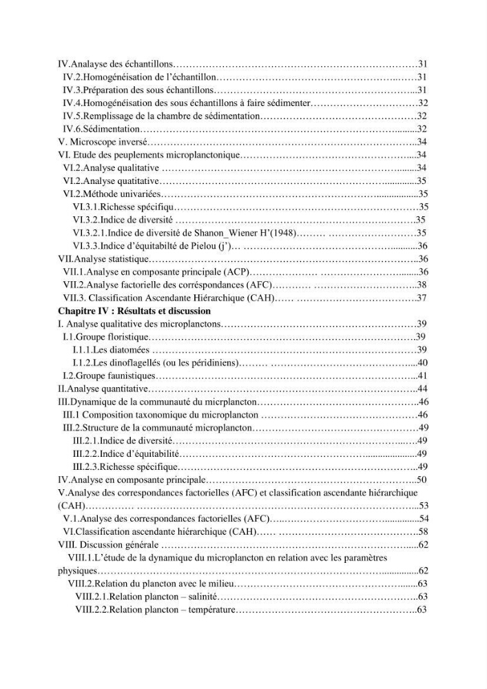 La corrélation entre les paramètres physiques et la densité de microplancton dans la côte Algérienne