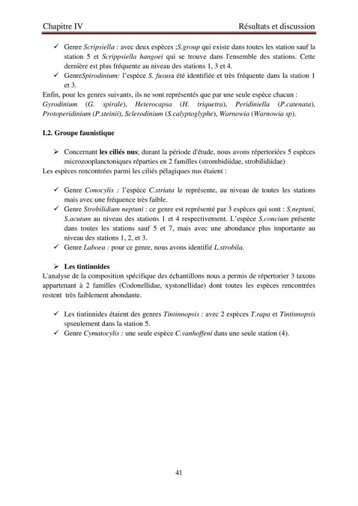 La corrélation entre les paramètres physiques et la densité de microplancton dans la côte Algérienne