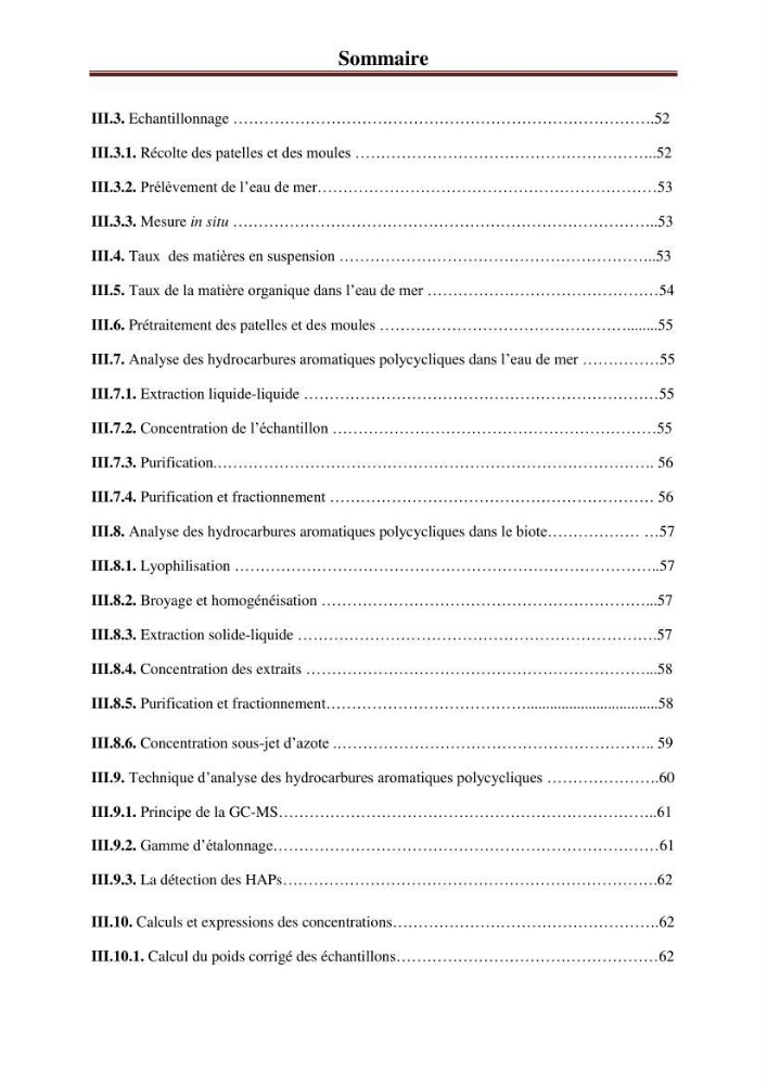 Evaluation du taux des hydrocarbures aromatiques polycycliques chez le mollusque Patella.sp et les moules du littoral Algérois: