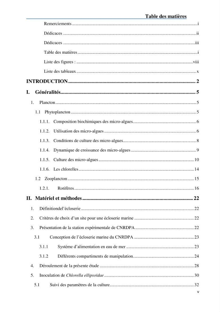 Fonctionnement d’une écloserie marine cas du CNRDPA et production de proies vivantes (Chlorella ellipsoïdae et Brachionus plicatilis):