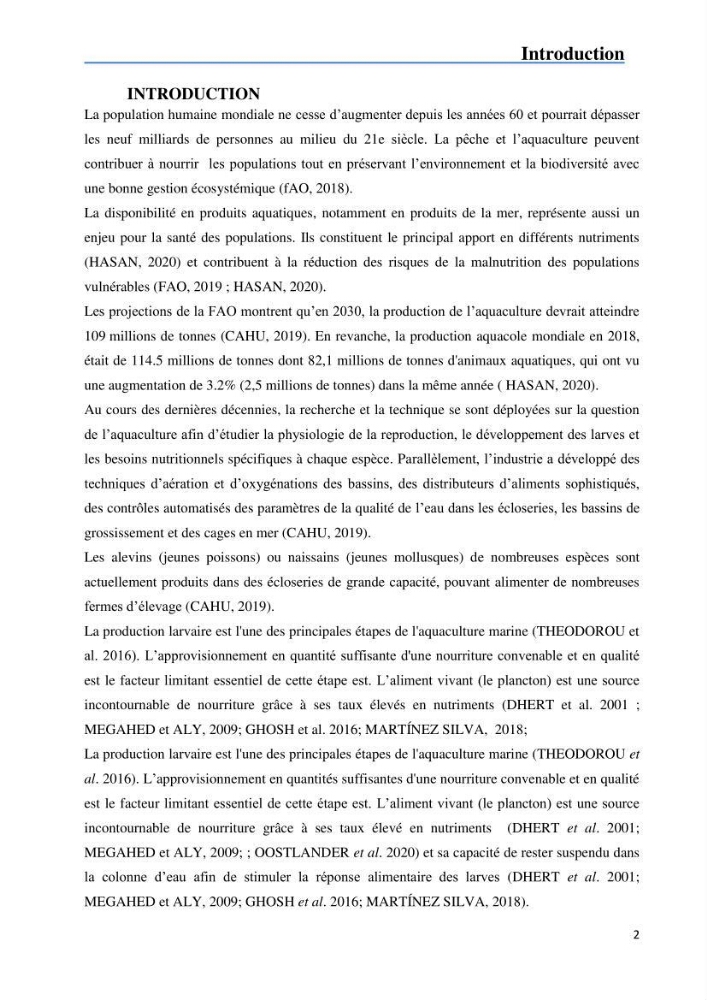 Fonctionnement d’une écloserie marine cas du CNRDPA et production de proies vivantes (Chlorella ellipsoïdae et Brachionus plicatilis):