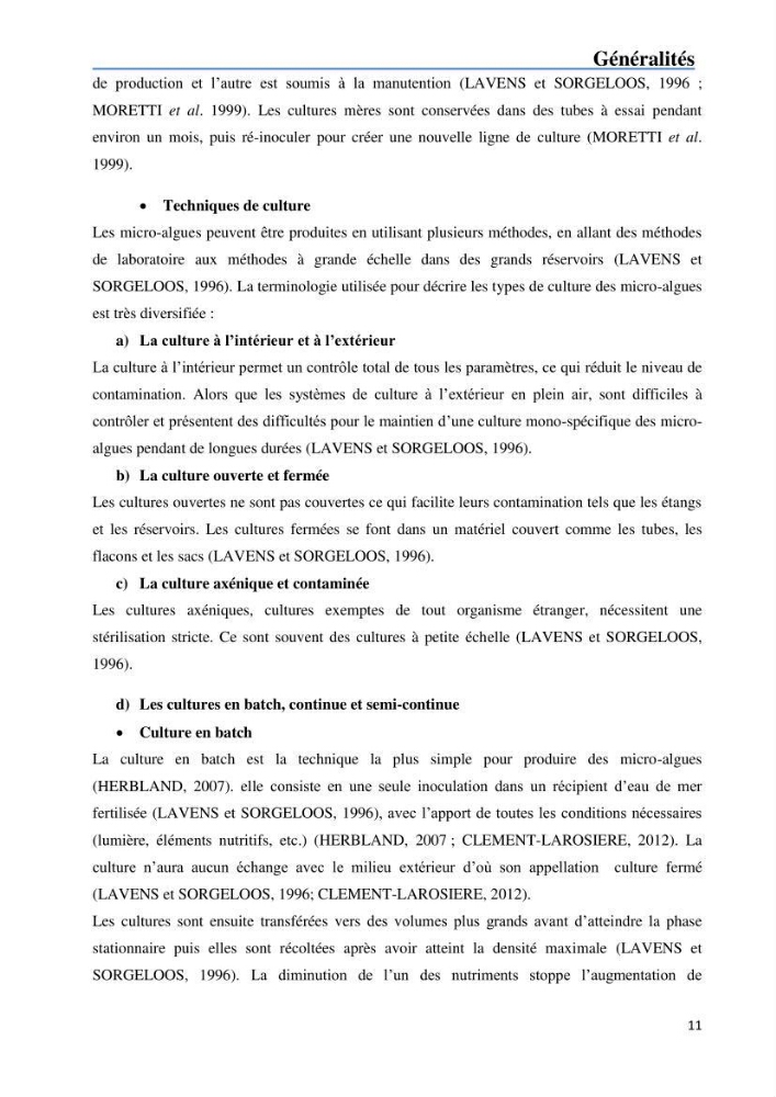 Fonctionnement d’une écloserie marine cas du CNRDPA et production de proies vivantes (Chlorella ellipsoïdae et Brachionus plicatilis):