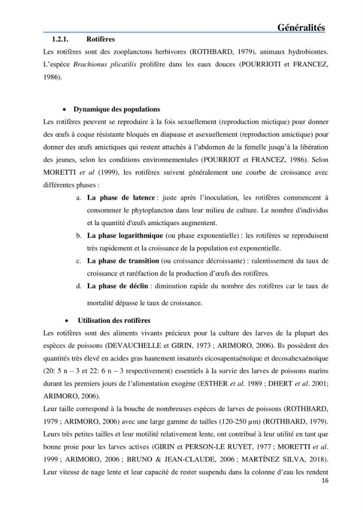 Fonctionnement d’une écloserie marine cas du CNRDPA et production de proies vivantes (Chlorella ellipsoïdae et Brachionus plicatilis):