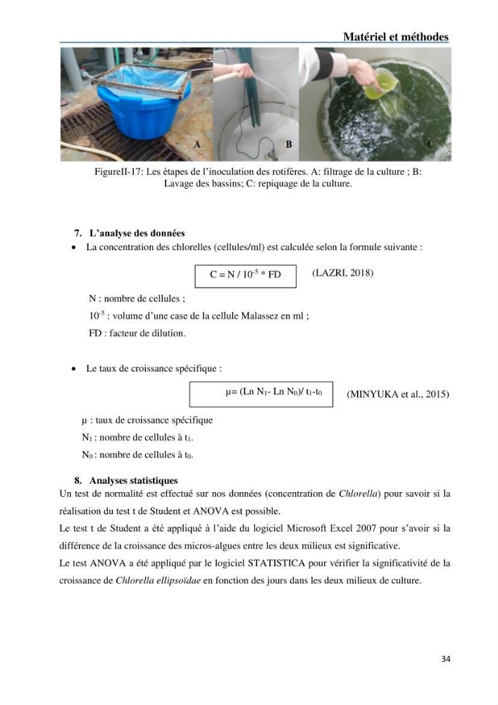 Fonctionnement d’une écloserie marine cas du CNRDPA et production de proies vivantes (Chlorella ellipsoïdae et Brachionus plicatilis):