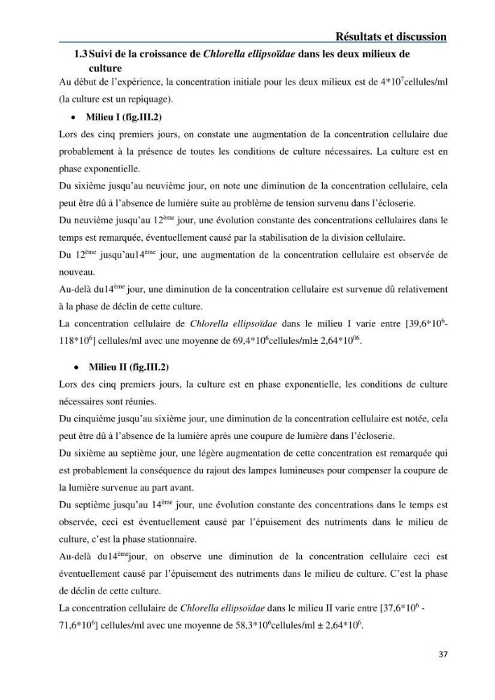 Fonctionnement d’une écloserie marine cas du CNRDPA et production de proies vivantes (Chlorella ellipsoïdae et Brachionus plicatilis):