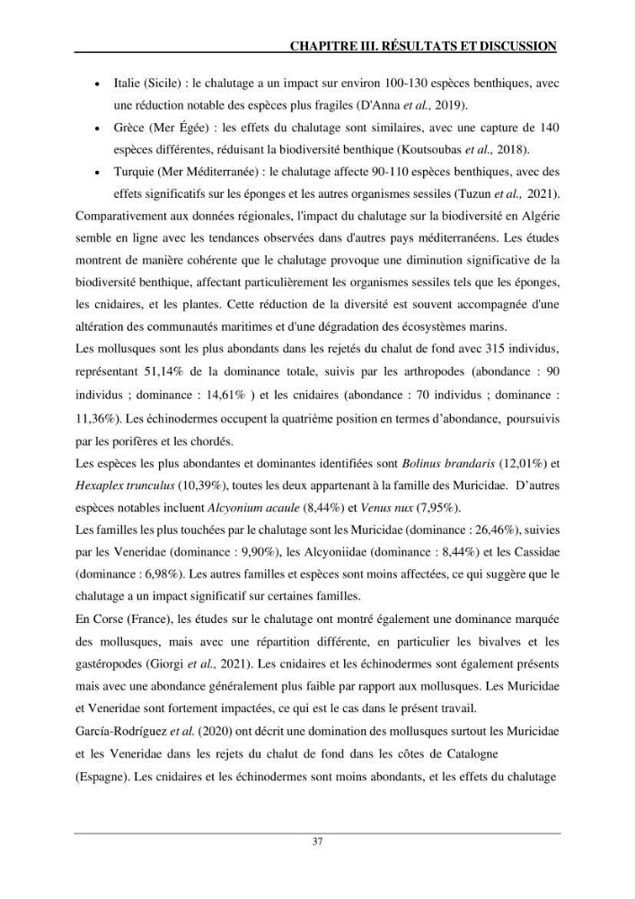 L\'impact du chalutage de fond sur la biodiversité marine de la région centre de l\'Algérie