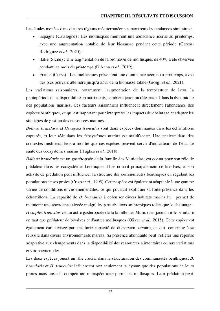 L\'impact du chalutage de fond sur la biodiversité marine de la région centre de l\'Algérie