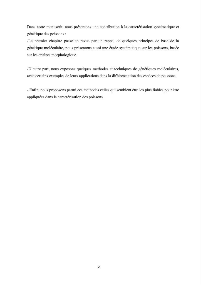 Contribution a la caractérisation systématique et morphologique des poissons :