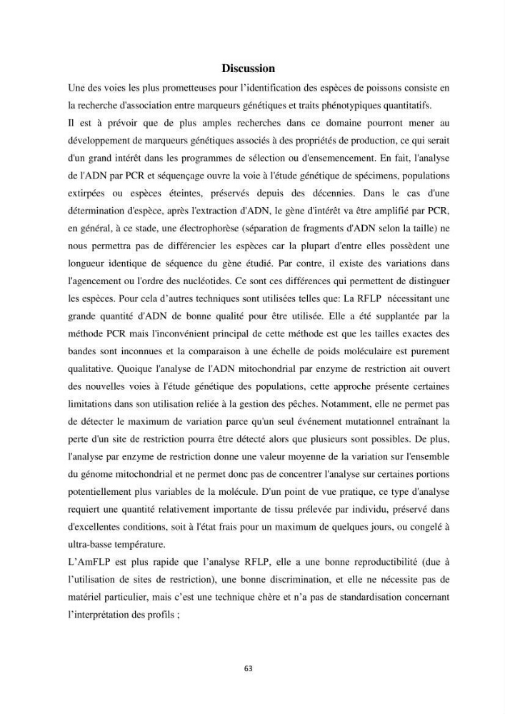 Contribution a la caractérisation systématique et morphologique des poissons :
