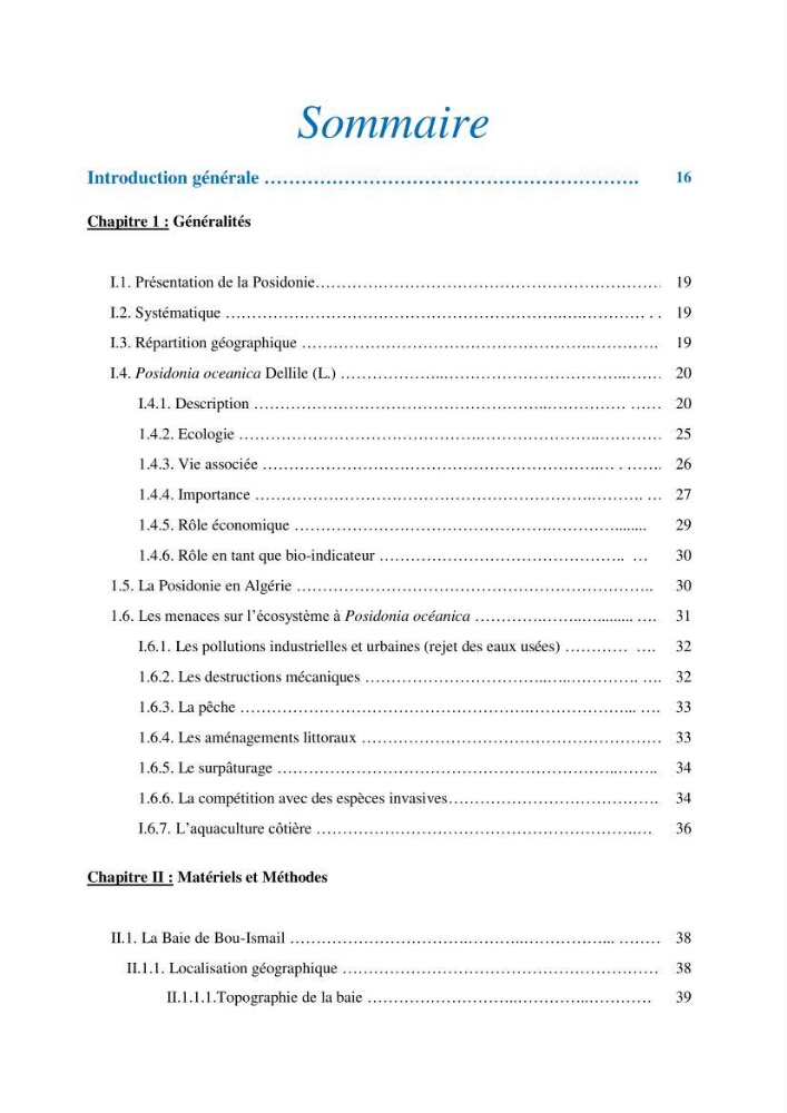 Contribution à l\'étude des paramètres vitaux de l\'herbier à posidonie ( Posidonia oceanica) en relation avec la pollurtion: