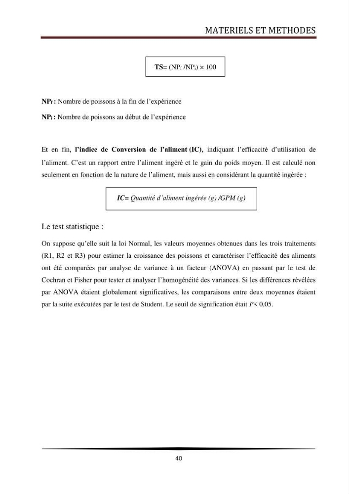 Valorisation de la culture des vers de farine dans l\'alimentation du Tilapia du Nil Oreochromis niloticus (Linnaeus, 1758°
