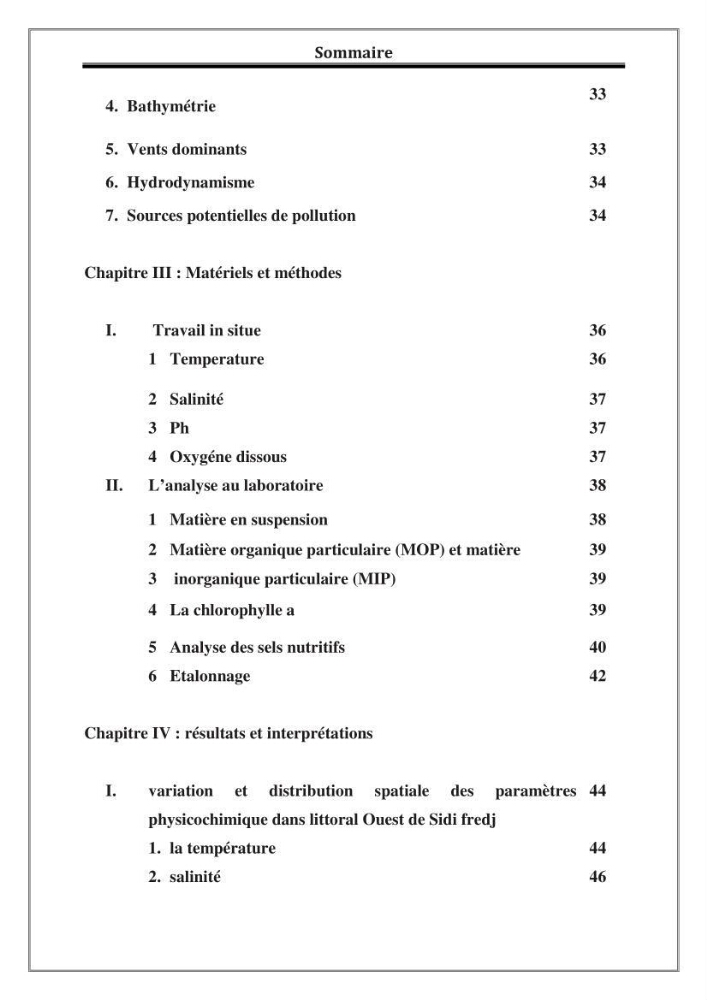 Evaluation de la qualité des eaux marine de la plage ouest Sidi Fredj.: