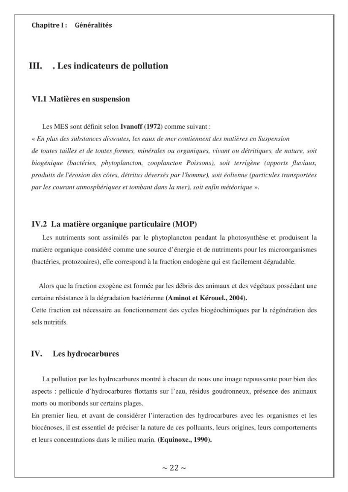 Evaluation de la qualité des eaux marine de la plage ouest Sidi Fredj.: