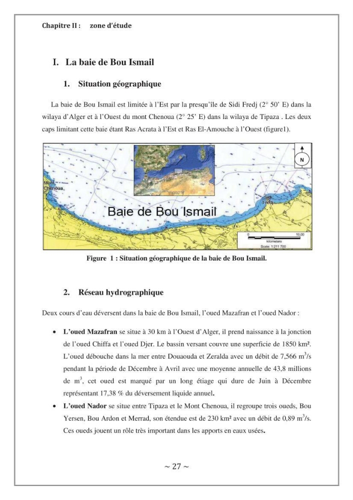 Evaluation de la qualité des eaux marine de la plage ouest Sidi Fredj.: