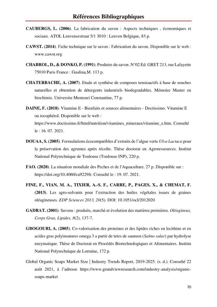 Valorisation des produits de la mer pour la fabrication de savon : Aspects techniques et économiques