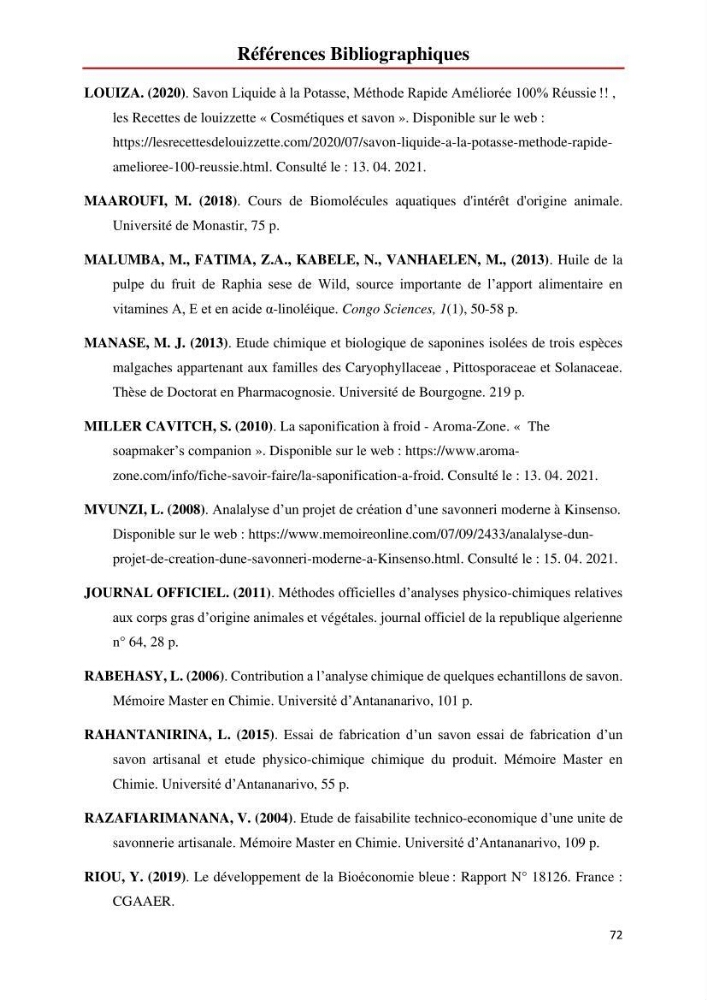 Valorisation des produits de la mer pour la fabrication de savon : Aspects techniques et économiques