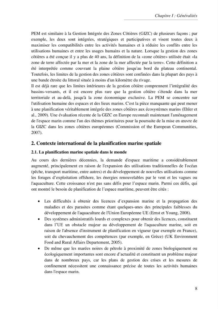 Etat des lieux de la planification de l\'espace maritime en Algerie
