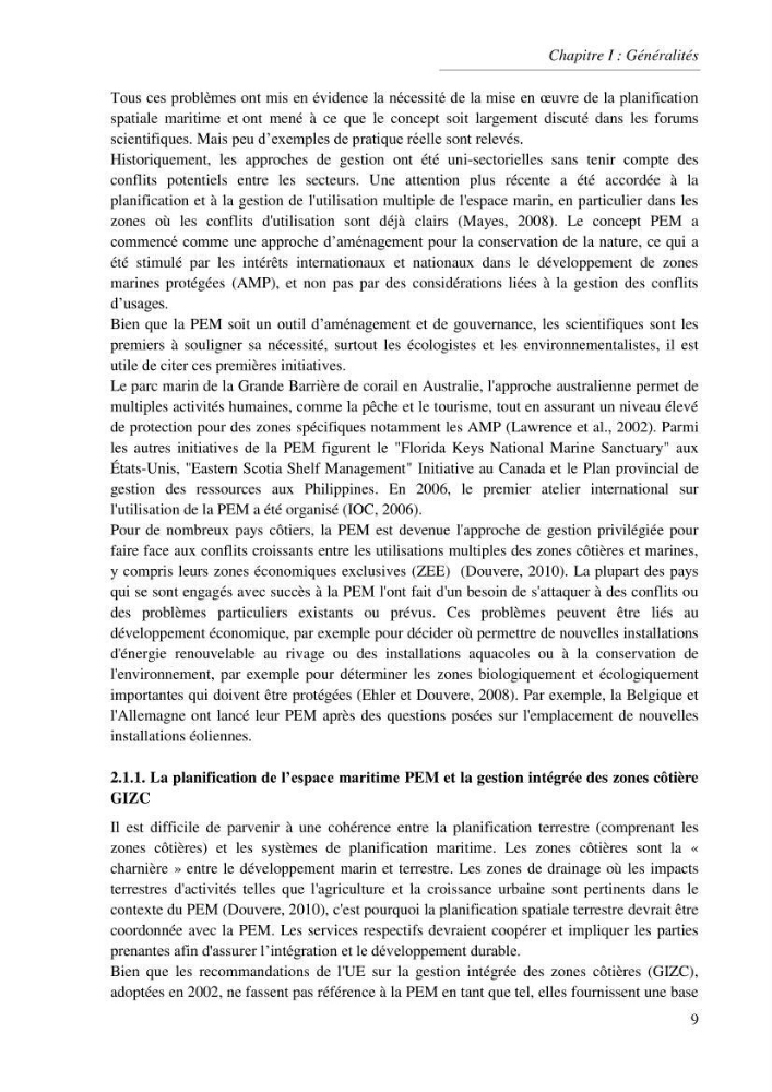 Etat des lieux de la planification de l\'espace maritime en Algerie