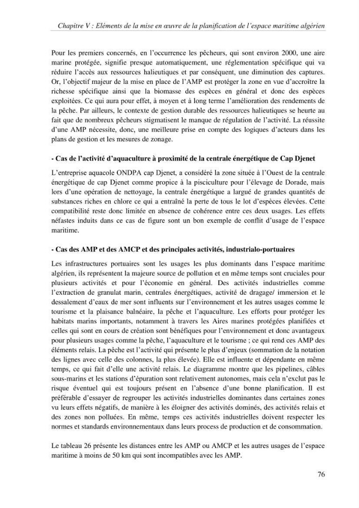 Etat des lieux de la planification de l\'espace maritime en Algerie
