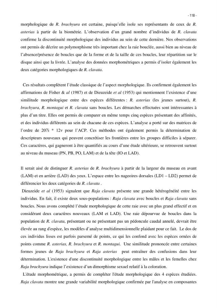 Les Sélaciens de la côte algérienne, biosystématique des requins et les raies