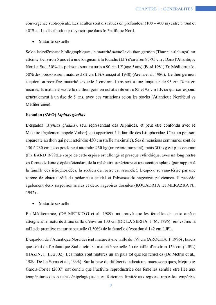 Les grands pélagiques dans le bassin algérien environnement, analyse spatio-temporelle et modelisation
