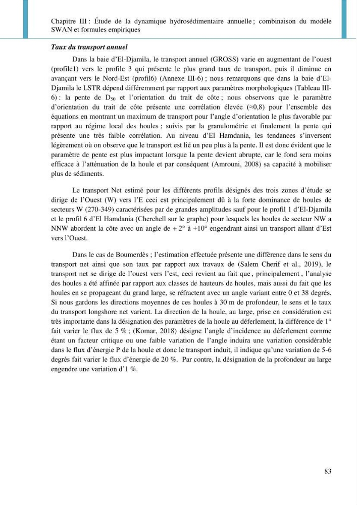 Dynamique et évolution morphosédimentaire des plages sableuses de l\'étude des processus à la modelisation: application sur trois sites du littoral algérois