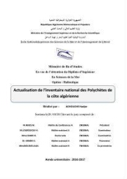 Actualisation de l’inventaire national des Polychètes de la côte algérienne: