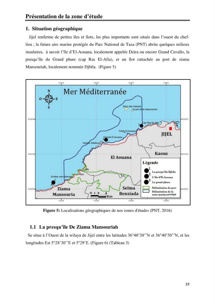 Milieux insulaires, quel avenir? étude d\'intégration des iles et ilots dans le processus de gouvernance de la future aire marine protégée du Parc National de Taza-Jijel: