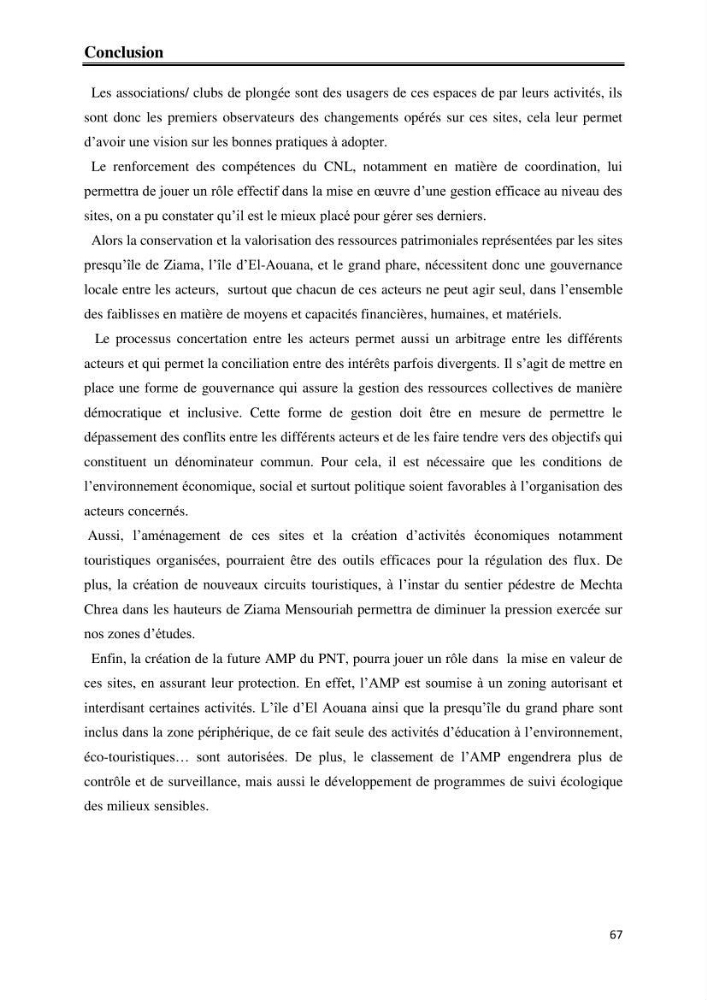 Milieux insulaires, quel avenir? étude d\'intégration des iles et ilots dans le processus de gouvernance de la future aire marine protégée du Parc National de Taza-Jijel: