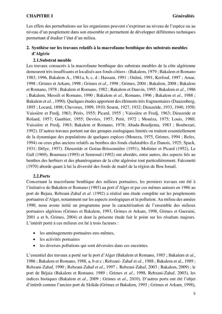 Caractérisation des biocenoces benthiques des côtes Algériennes