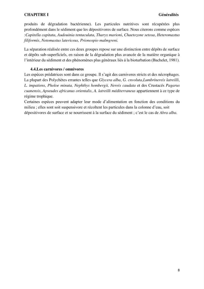 Caractérisation des biocenoces benthiques des côtes Algériennes