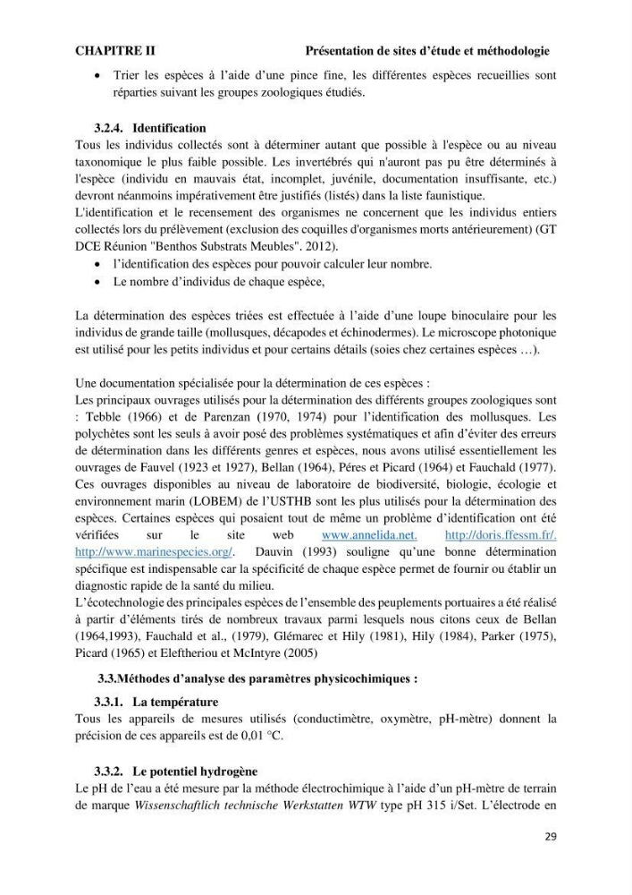Caractérisation des biocenoces benthiques des côtes Algériennes