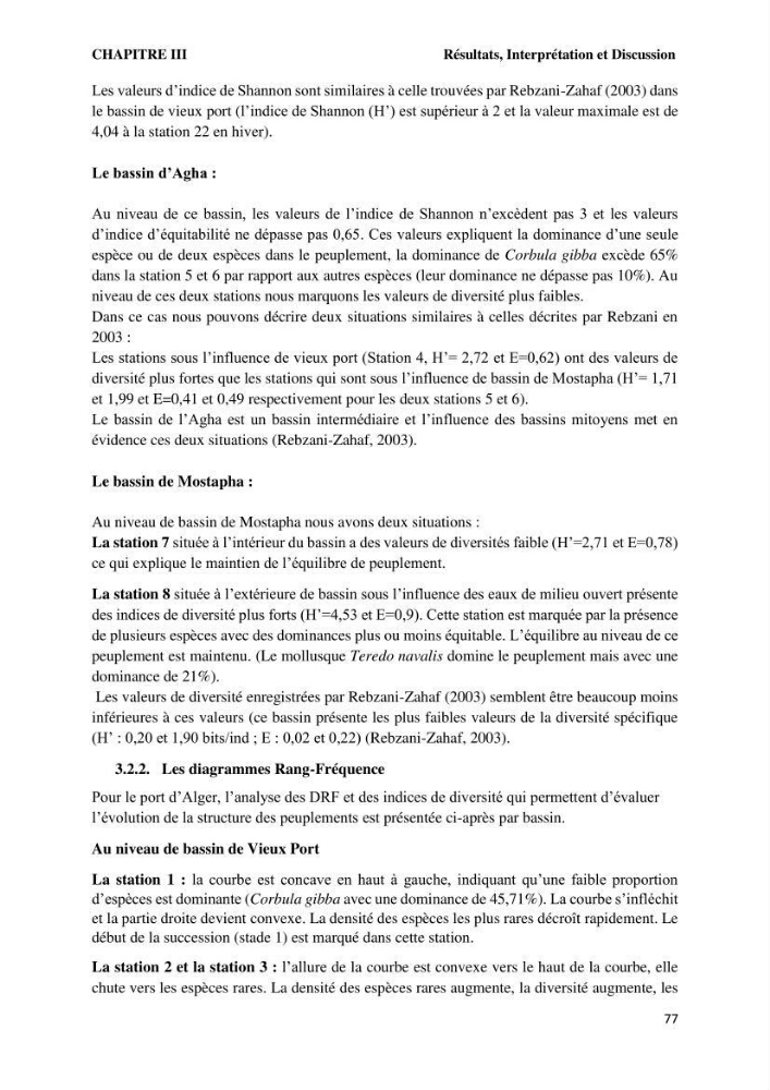Caractérisation des biocenoces benthiques des côtes Algériennes