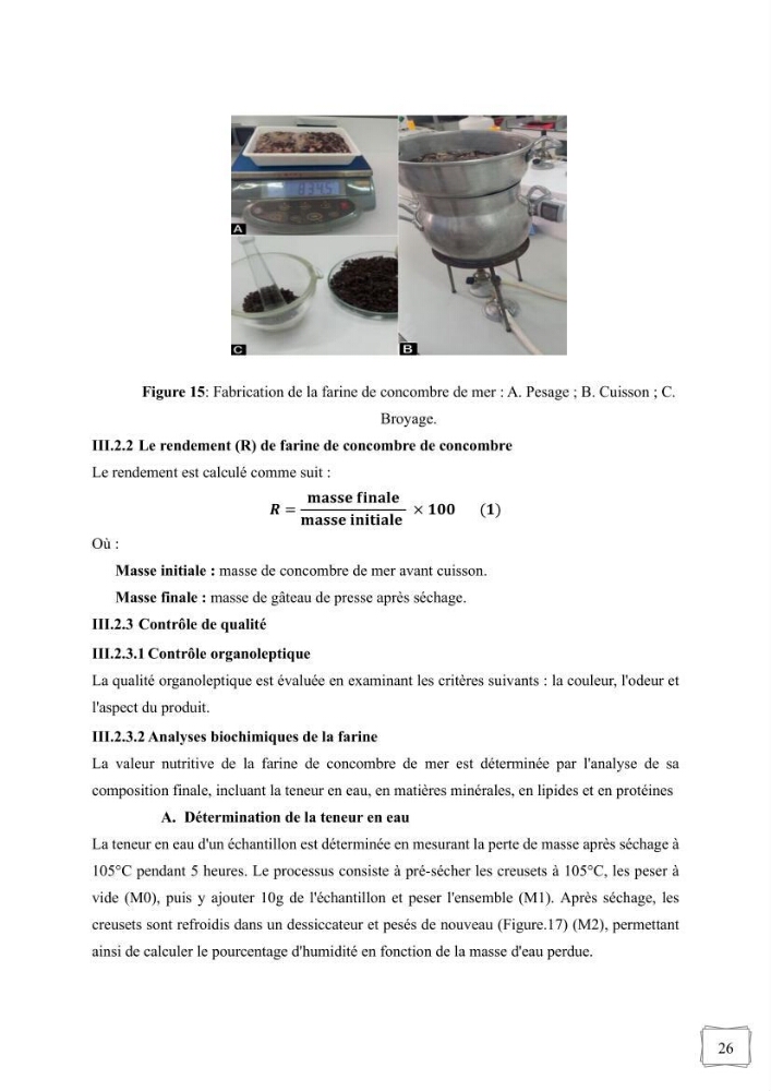 Contribution à la valorisation des coproduits des espèces d\'holothurie ( concombre de mer ) pêchées dans la côte algérienne