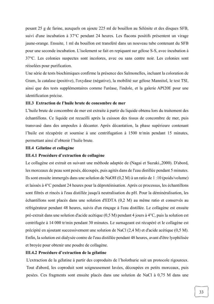 Contribution à la valorisation des coproduits des espèces d\'holothurie ( concombre de mer ) pêchées dans la côte algérienne