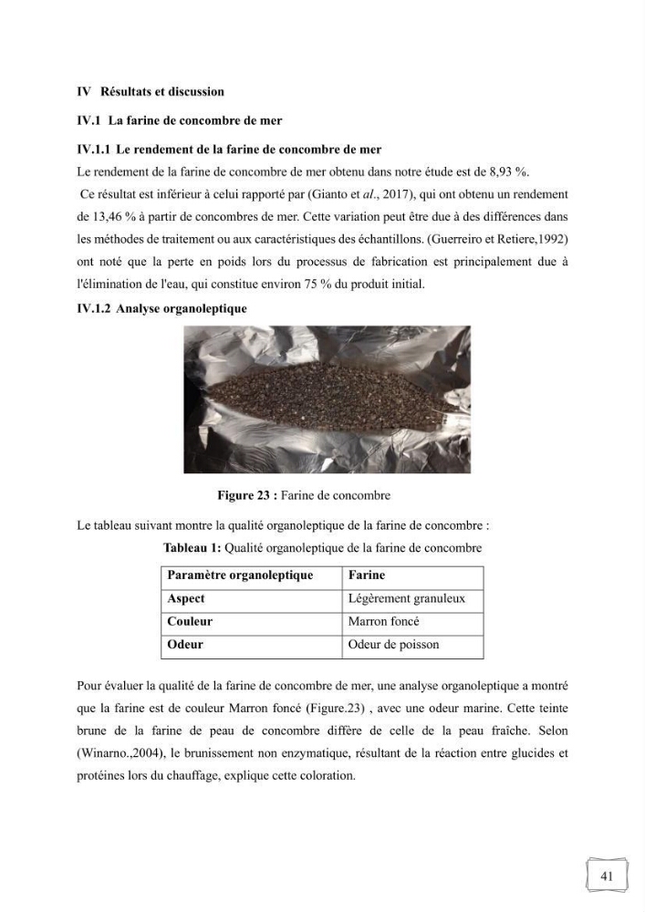 Contribution à la valorisation des coproduits des espèces d\'holothurie ( concombre de mer ) pêchées dans la côte algérienne
