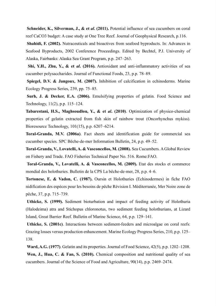 Contribution à la valorisation des coproduits des espèces d\'holothurie ( concombre de mer ) pêchées dans la côte algérienne