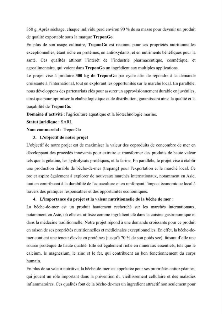 Contribution à la valorisation des coproduits des espèces d\'holothurie ( concombre de mer ) pêchées dans la côte algérienne