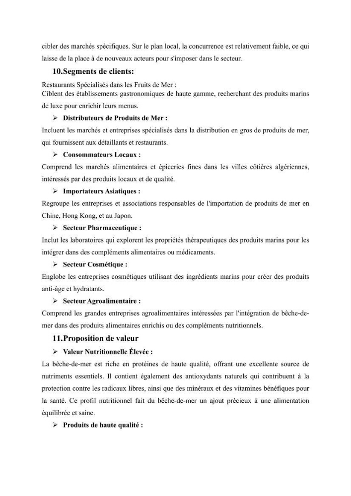 Contribution à la valorisation des coproduits des espèces d\'holothurie ( concombre de mer ) pêchées dans la côte algérienne