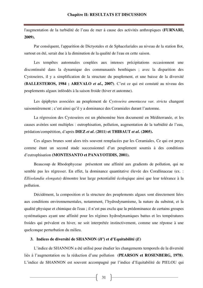 Bioévaluation de la qualité des eaux marines côtières les peuplements macrophytes benthiques.