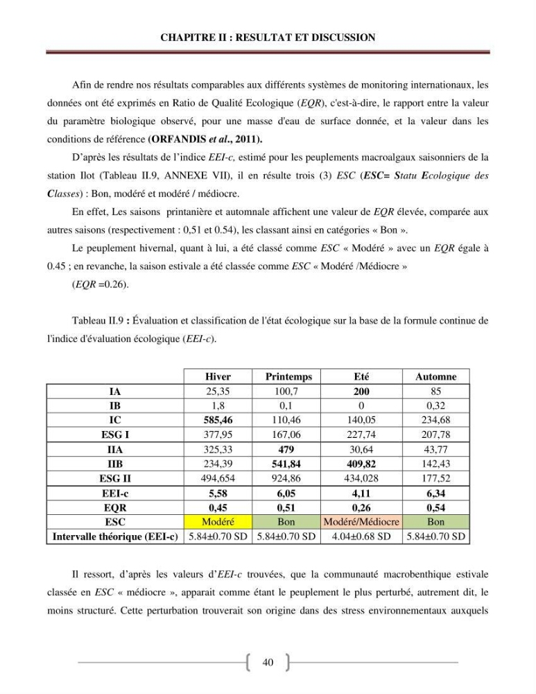 Bioévaluation de la qualité des eaux marines côtières les peuplements macrophytes benthiques.