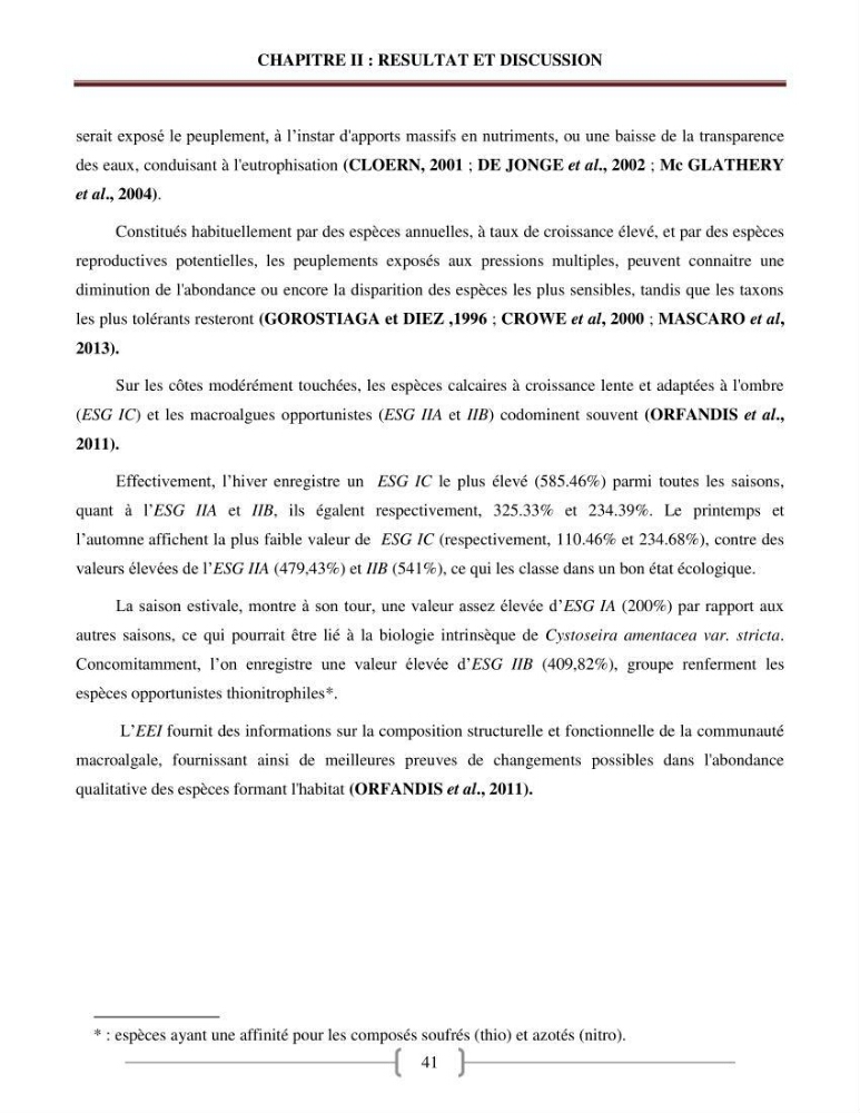 Bioévaluation de la qualité des eaux marines côtières les peuplements macrophytes benthiques.