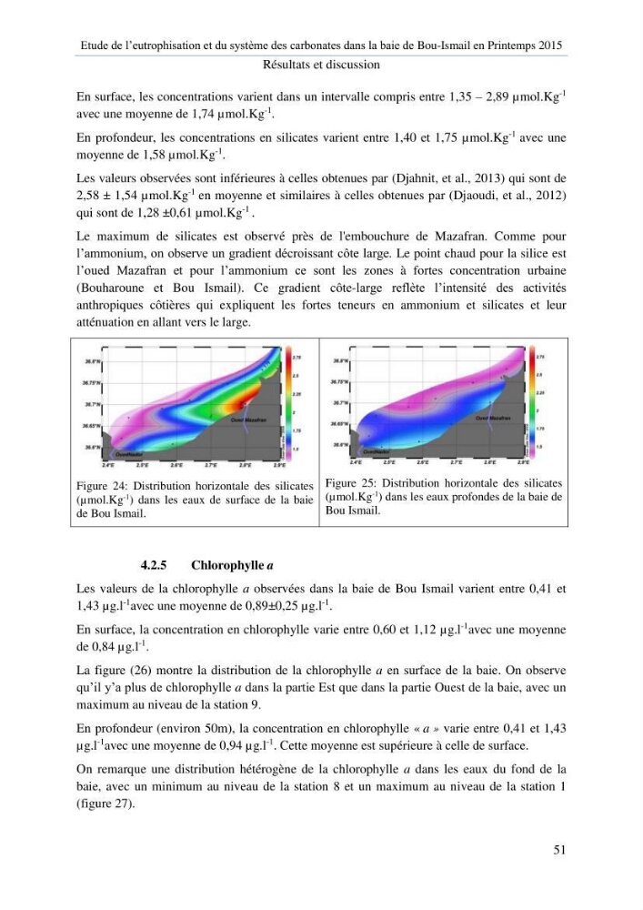 Etude de l\'eutrophisation et du système des carbonates dans la baie de Bou-Ismail en printemps 2015